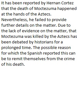 Death of Aztec king Motecuhzoma